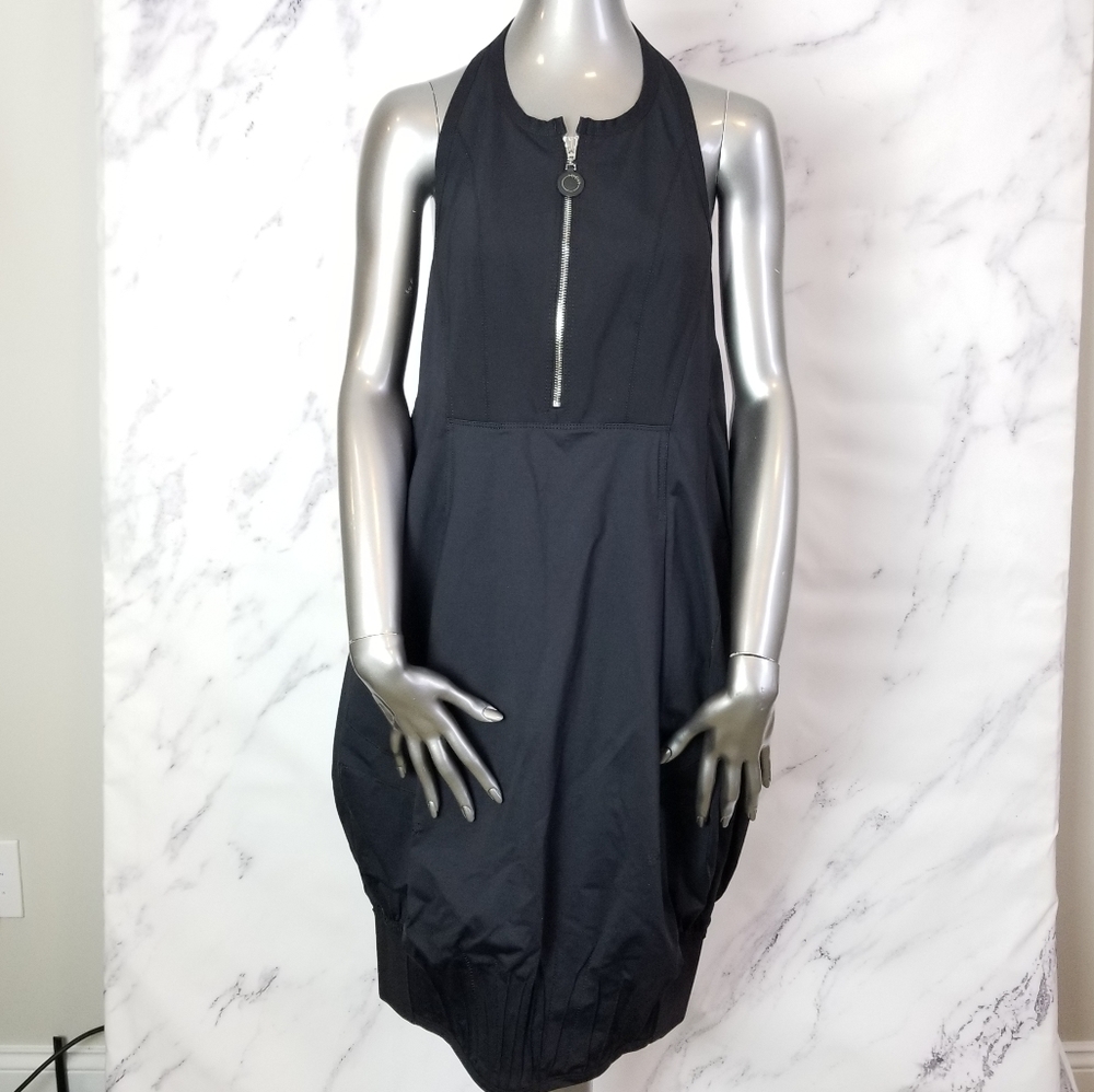 HIGH Black Halter Backless Dress, Size US 8, Italian 44.